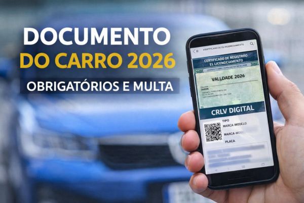 documento do carro 2026 obrigatório CRLV digital no celular e multa por não portar documento